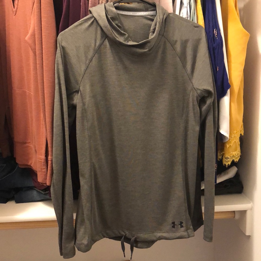 Cowl neck under Armour light weight hoodie.